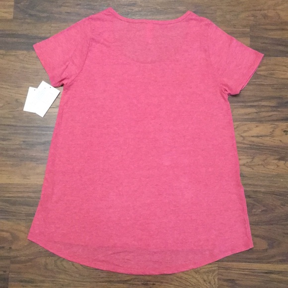 NWT Heathered Pink-Red Scoopneck Tee, size S - Picture 2 of 5